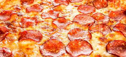 Pepperoni pizza closeup