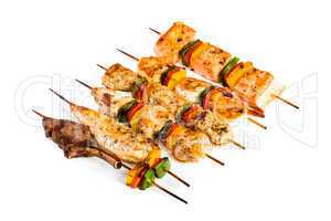 Tasty grilled meat, shish kebab