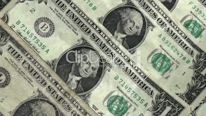 one dollar bills rotating