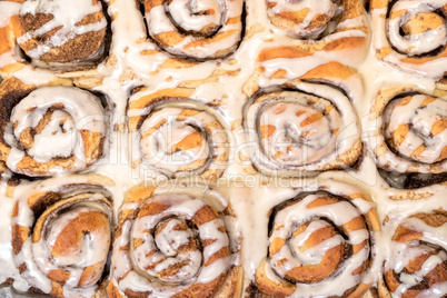 Top View Appetizing Cinnamon Buns