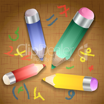 Vector illustration of school pencils