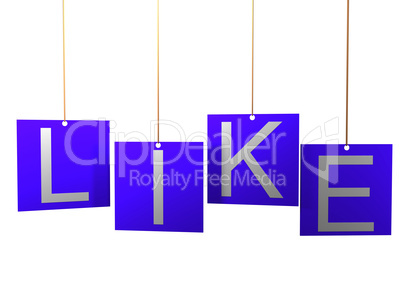 3D blue word like on white background