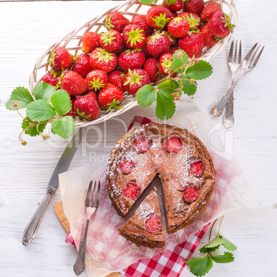 chocolate cheese cake with Strawberry