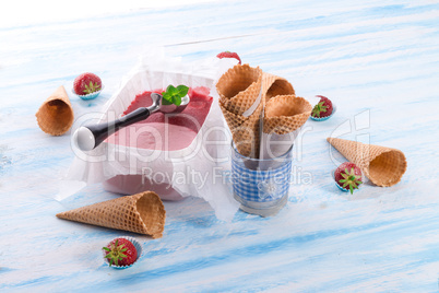 homemade Strawberry ice