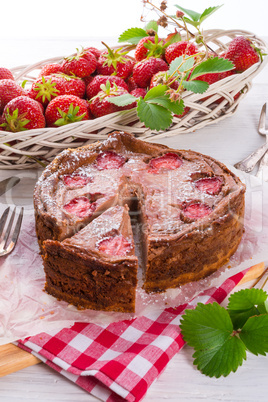 chocolate cheese cake with Strawberry