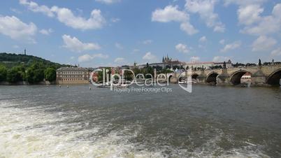 boat traffic charles bridge prague castle 11371