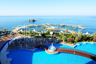 The swimming pool and beach, Antalya, Turkey