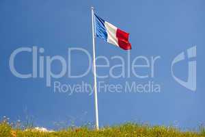 Französische Fahne im Wind