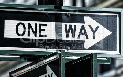 One Way street sign in New York