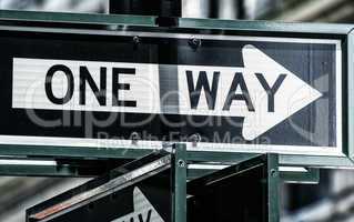 One Way street sign in New York