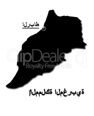 Map of Morocco in Arabic isolated