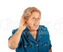 Elderly woman, hearing problems