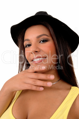 Closeup of teenager girl.