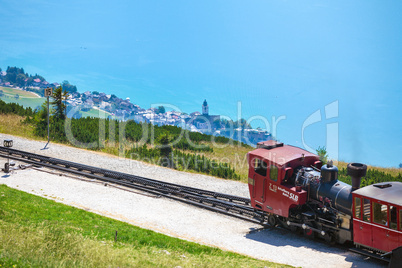 Steam trainn railway carriage going to Schafberg Peak