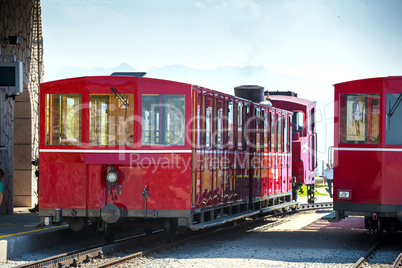 Steam trainn railway carriage going to Schafberg Peak