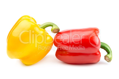 pepper yellow and red isolated on white background
