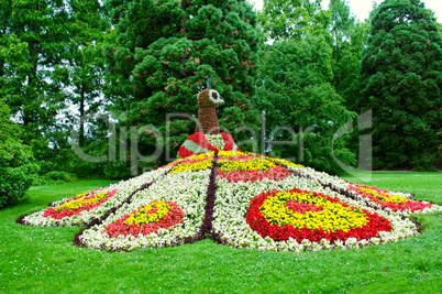 Flower peacock sculpture