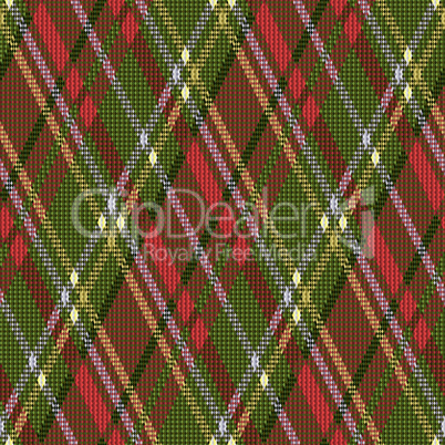 Rhombic tartan red and green seamless texture