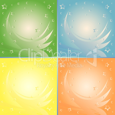 Four abstract backgrounds in different colors