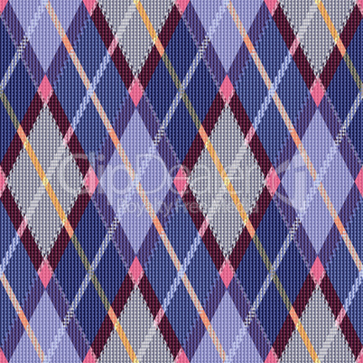 Rhombic tartan blue and pink fabric seamless texture