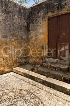 Old door in Old Town in Rhodes, Greece