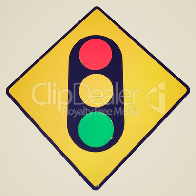 Retro look Traffic light sign