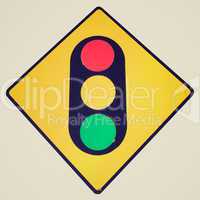 Retro look Traffic light sign