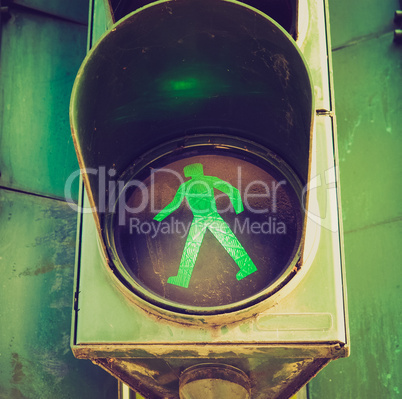 Retro look Traffic light sign