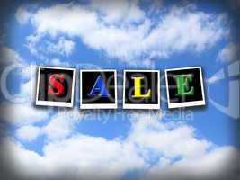 inscription sale on the blue sky