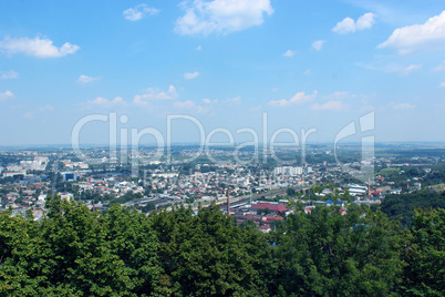 view to Lvov city from bird's-eye view