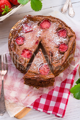 chocolate cheese cake with Strawberry