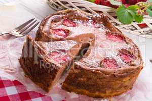 chocolate cheese cake with Strawberry