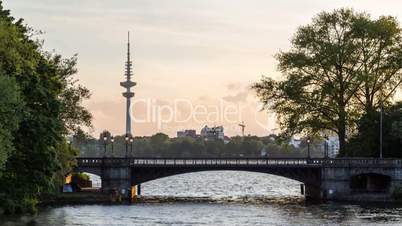 Hamburg Außenalster Fernsehturm DSLR Hyperlapse