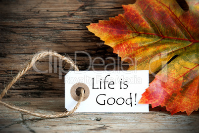 Autumn Label with Life is Good