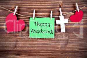 Green Tag with Happy Weekend