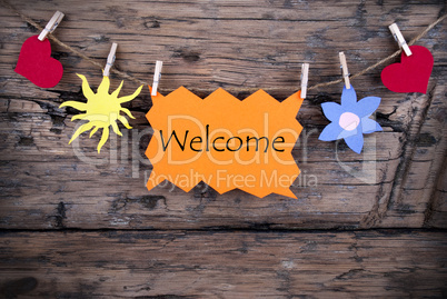 Orange Tag with Welcome