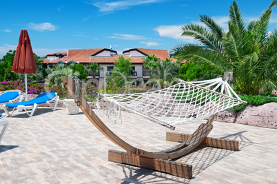 beautiful hammock in a cozy recreation area