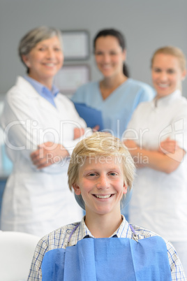 Teenage patient professional dentist team checkup