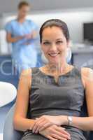 Businesswoman patient at dental surgery checkup