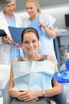 Businesswoman dentist nurse checkup dental clinic