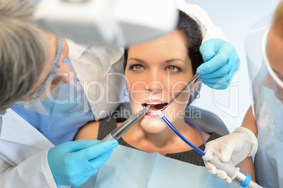Healthy teeth patient at dentist office