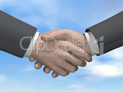 Businessman handshake - 3D render