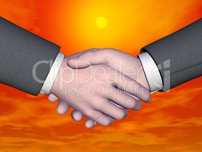 Businessman handshake - 3D render