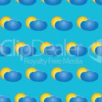 Seamless pattern with clouds and sun