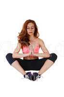 Yoga woman sitting.