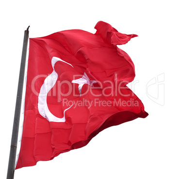 Waving in wind flag of Turkey