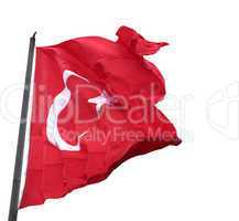 Waving in wind flag of Turkey