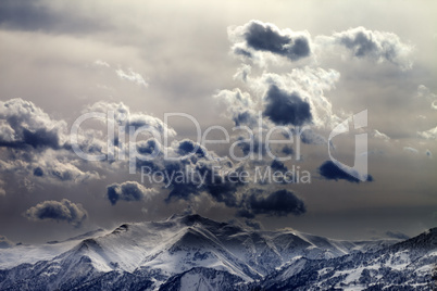 Evening mountains and cloudy sky