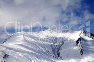View on off-piste snowy slope