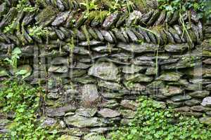 Natursteinmauer,Trockenmauer in Cornwall, England
